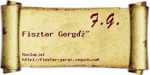Fiszter Gergő névjegykártya